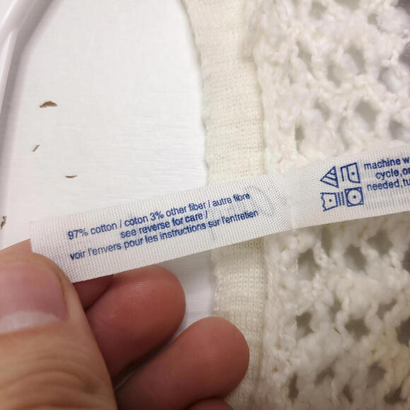 Aeropostale Sweater Womens Small Loose Knit V Neck Crochet Summer Colorblock Y2K - Picture 5 of 8